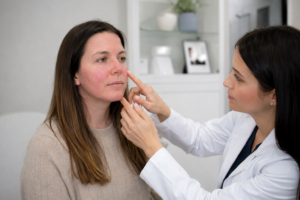 A dermatologist can check for Demodex mites rosacea flares